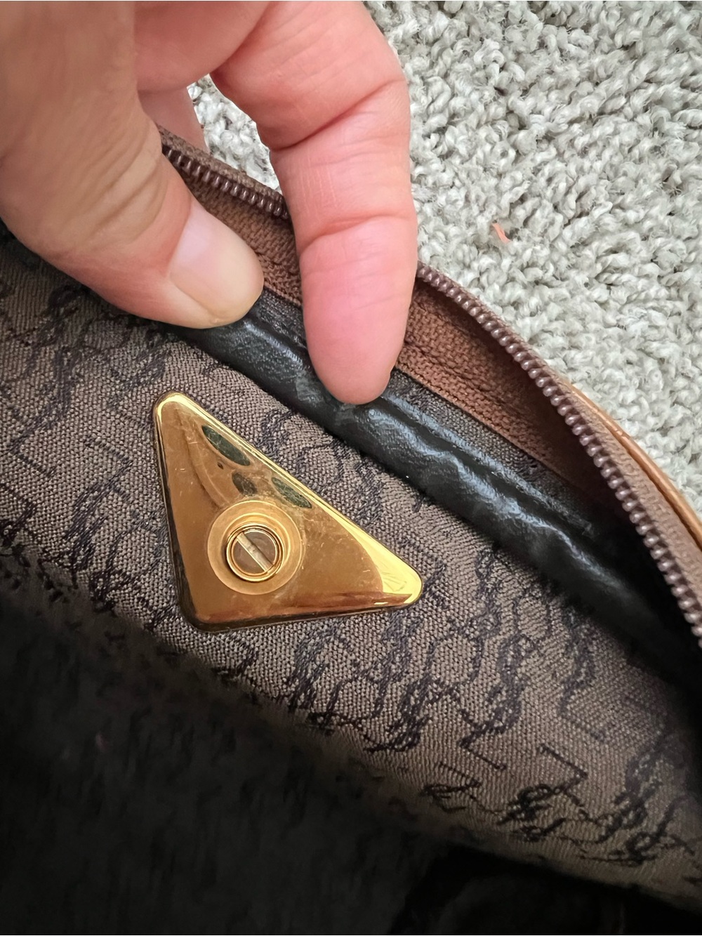 Vintage Yves Saint Laurent Canvas Crossbody Bag Leather Trim-MADE IN FRANCE - Picture 15 of 16